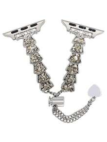 1pc Women's Wisdom Smartwatch Band, Compatible With Apple Watch Series 5/6/7/8/SE, Stainless Steel Strap, Suitable For Holidays And Birthday Gifts To Add Brilliance - Multicolor - View 15