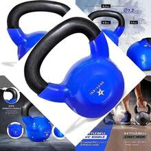 Vinilo Recubierta Kettlebell Ideal para Entrenamiento Cruzado, MMA y Fuerza - 15 libras - Ver 1