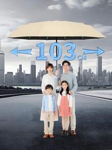 1pc Automatic Folding Umbrella, 192cm Ribs Dual-Use UV Protection Sunshade, 16K Extra-Wide Canopy, Hanging Hook For Backpack, Unisex, Sunproof & Rainproof, Suitable For School, Office, Home, Travel, Spring Summer Picks, Brides Maid Gifts, Room, Bedroom Decor, Bedroom Decor, Beach, Travel, For Men, For Women, Vacation,Women's Day,Travel Essentials,Wedding Favours,Y2k,Bedroom,Car Accessories Women,Kitchen Decor,Cute Stuff - Multicolor - View 3