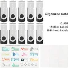 Enfain Unidad Flash USB de 4 GB, Paquete de 5 Unidades de Memoria, Unidades de Salto, Negro/Azul/Blanco/Rojo/Verde (4 GB, Multicolor, 5 Unidades) - Negro - - Ver 2