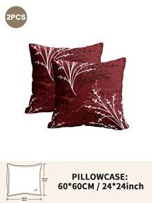 1pc/2pcs/4pcs Polyester Floral Pattern Pillowcase (Pillow Insert Not Included), Soft & Comfortable, Suitable For All Seasons - Multicolor - View 21