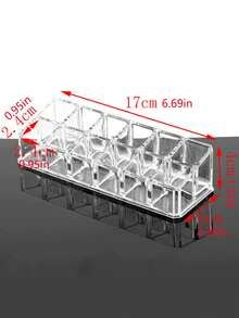 1个透明亚克力12格口红唇彩展示架，桌面水晶化妆品收纳盒 - 無色 - 查看 3