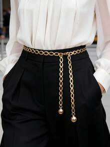 1pc Plus Size Women's Geometric Pattern Waist Chain, Stylish Design - Fashionable And Versatile, Ideal For Daily Outfit Decoration, Suitable For Dresses, Formal Wear, Parties, Gatherings, Also Makes A Great Birthday Gift. - Sunflower Seed Chain - View 4