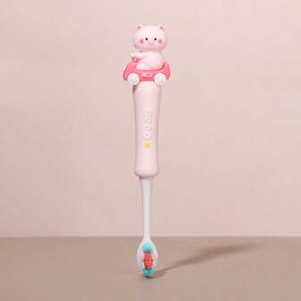 Cepillo de dientes lindo para bebé, adecuado para niños de 3 a 6 años, cerdas súper suaves, limpieza suave para dientes sensibles, adecuado para uso diario en el hogar