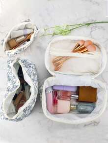 1pc/3pcs Handheld Makeup Bag, Makeup Bag, Makeup Bag, Travel Makeup Bag, Home Makeup Bag, School Makeup Bag, Dormitory Makeup Bag, Large Capacity Makeup Bag, Women's Makeup Bag, Makeup Storage Bag, Travel Storage Bag, Ultra Light, Durable, Expandable, Load Reducing, Acceptable, Suitable For Bedroom, Bathroom, Hotel, Travel, Lipstick, Brush, Phone, Coin, Home, Travel And School Use (L Size Is Too Small, It Is Recommended To Take XL Or XXL Size) - Multicolor - View 4