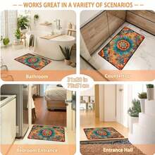 1pc Extra Large Bohemian Purple Mandala Area Rugs - Non-Slip Machine Washable Floor Rugs With Purple/Blue/Pink/Black/Teal Intricate Pattern, Durable Polyester & TPR Backing For Living Room, Bedroom, Home Decor - Style 3 - View 11