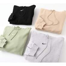 NIKE & NOC  Hoodie Sportswear Club Hoodie, WARM COVERAGE & STREET STYLE, Drawstring Hood Lets You Adjust For Warmth And Coverag - Màu Khaki - Xem 4