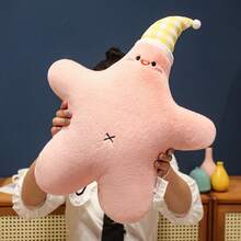 1个可爱卡通海星毛绒玩偶，柔软填充，可作抱枕，生日/开斋节/儿童节/复活节礼物 - 彩色 - 查看 3