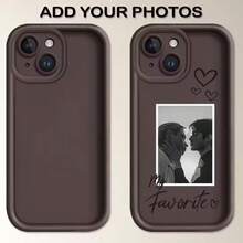 1 Stück personalisiertes Handyhülle mit 3 schwarzen Herzrahmen, personalisiertes Alltags-/Feiertagsgeschenk, kompatibel mit iPhone 11 12 13 14 15 16 Pro/Pro Max, XS/XS Max und Galaxy S25 S24 S23 S22 S20 Ultra/Plus, A56 A55 A54 A53 A52 A16 A15 A14 A13 4G/5G, modischer weicher Schutzfall, geeignet für Halloween, Weihnachten, Ostern, Vatertag, Muttertag, Valentinstag Geschenke