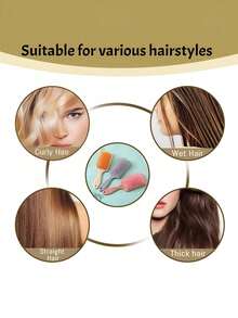 1pc Personalized Hair Brush For Girls With Name-Mother Daughter Gifts, Customized Birth Flower Bouquet Initial And Cartoon Character On Air Cushion Comb, Cute Birthday Gift Daughter Gift From Mom - Multicolor - View 10