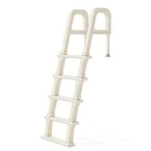 Adjustable Heavy-Duty In-Pool Ladder For Above-Ground Swimming Pools, 47in To 54in, White Pool Steps And Stairs - Default - View 9