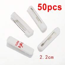50pcs Plastic Safety Pins Brooch Pins With Adhesive Backing, Multi-Size Pins For DIY Brooch, Name Tag, Clothing Accessories