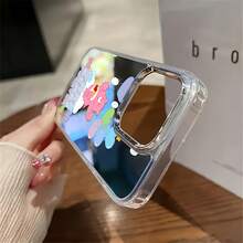 Funda para teléfono con espejo "Ositos Cariñositos Forever Balloon Paradise". Presenta con orgullo un alegre Osito Cariñosito rodeado de coloridos globos en forma de corazón y es compatible con  17,  16 Pro Max,  15 Pro Max,  13 y  12. Fabricada en TPU resistente, ofrece una excelente protección contra golpes y caídas. Un regalo encantador para familiares y amigos, perfecto para celebraciones de otoño, cumpleaños y festividades especiales. - Plateado - Ver 5