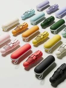 1pc Mini Pocket Capsule Umbrella - Fresh Vinyl Sunshade, Foldable, Ironed Fabric, Fashionable Compact, Suitable For Sunny And Rainy Days, Windproof, UV Protection, Ideal For Everyday Outdoor Use And Holiday Gifts,Women's Day,Travel Essentials,Wedding Favours,Y2k,Bedroom,Car Accessories Women,Kitchen Deccor - Multicolor - View 8