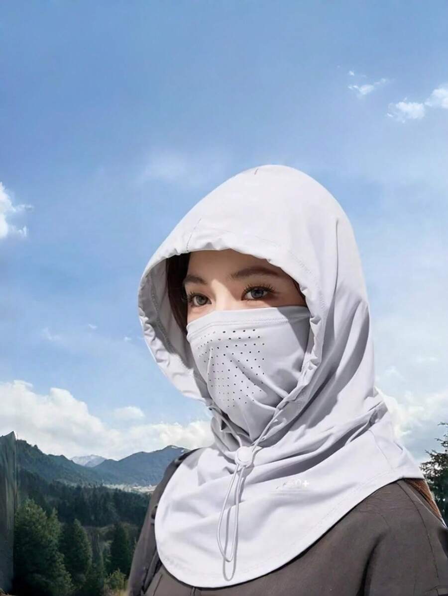 Casual, Lightweight, Breathable, UV-Resistant Mask & Hat Set, Suitable For Women And Unisex, Can Be Used As Beach Hat, Face Mask, Driving Cap, And Cycling Cap - Multicolor - View 1