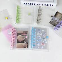 A7 Transparent Loose-Leaf Notebook, Monthly/Dot Grid/Squared/Lined Refillable Diary Notebook, A7 Ring Binder Notebook - Multicolor - View 2