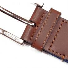 Cinturón de cuero con cordones Cinturón Hombre - Cincha Elástica - Azul Marino/Rojo - Ver 10