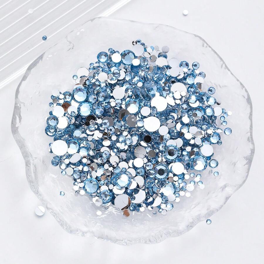 Hạt đá giả kim cương bằng nhựa, hỗn hợp kích thước 2mm-6mm, nhiều màu sắc, không cần keo nóng chảy, đế phẳng, dùng để trang trí móng tay, cốc, chai, ly, điện thoại, phụ kiện DIY mỹ phẩm, v.v.