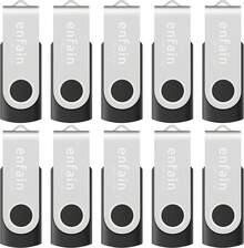 Enfain Unidad Flash USB de 4 GB, Paquete de 5 Unidades de Memoria, Unidades de Salto, Negro/Azul/Blanco/Rojo/Verde (4 GB, Multicolor, 5 Unidades) - Negro - - Ver 9