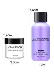 15g Acrylic Powder NailKit, Nal Acrylic Powder And Iquid Set, Crystal Liquid Set With Glitter 3D Nall Brush, Ink White Clear Nal Powder Kit, For Beginer Dl At Home With Acrylic Nail Brush - Multicolor - View 4