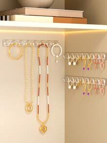 1pc Transparent Colorful Hanging Hook, Luxurious Style, Necklace & Bracelet Wall Mount Organizer, Prevents Tangling, Jewelry & Earring Display Rack For Wardrobe Door - Multicolor - View 11