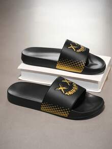 Zapatos de mujer con suela de madera talla 36-50, zapatos casuales cómodos para exteriores, zapatillas livianas antideslizantes para el hogar, sandalias de mujer resistentes al desgaste y transpirables, zapatos de mujer para uso diario en interiores y exteriores, zapatillas de uso dual interior/exterior, talla 23 para hombres/mujeres/jóvenes (patrón irregular) - 1974 Oro Negro - Ver 5