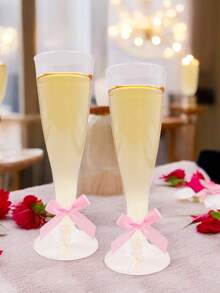 5.5oz Reusable Plastic Champagne Flutes, Modern Elegant Design, Suitable For Weddings, Parties, Christmas, Birthdays, Halloween, Thanksgiving (Champagne Glasses, Wine Glasses, Plastic Cups, Cocktail Glasses, Birthday Cups)