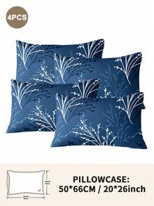 1 pièce/2 pièces/4 pièces Taie d'oreiller à motif floral en polyester (insert de coussin non inclus), douce et confortable, convient pour toutes les saisons - Multicolore - Voir 25