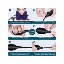 Traccion Cervical, Collarin Cervical para el Cuello,Estirador Camilla Inflable para el Cuello,Relajador de Cuello para el Alivio del Dolor,Almohada de Tracción para el Cuello,Neck Pillow para Viajes - Púrpura/ - Ver 6