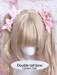 4个/2个手工蝴蝶结发夹，双马尾夹，女士礼物，发饰，冬季，头部饰品，女士发饰 - 粉色 - 查看 14