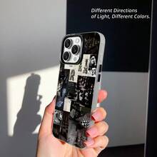 1 pieza de caja de teléfono láser de diseño de Collage Retro de ajedrez creativo de lujo avanzado,  caliente a la moda, protección práctica del medio ambiente antideslizante anticaída protección todo incluido, resistente al polvo a prueba de golpes, Compatible con iPhone 12/12pro/12promax/13/13pro/13promax/14/14pro/14promax/15pro/15promax/16/16pro/16promax/17/Air/17pro/17promax, cubierta protectora pintada clara de la impresión UV, Halloween, navidad, regalos de cumpleaños, Regalos de negocios 25 años nuevos hombres y mujeres del mismo estilo, regalo de las novias, cubierta protectora del teléfono móvil del Super Show del corazón del objeto, cubierta protectora del teléfono móvil, accesorios protectores del teléfono móvil, agarre antideslizante para teléfono móvil, protección de cobertura completa, funda de teléfono con patrón Retro, funda de teléfono de lujo, arte láser creativo - translúcido - Ver 4