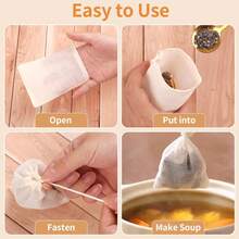 20 Pcs Muslin Drawstring Bags - Natural Unbleached Cotton Straining Herbs Cheesecloth Bags For Coffee Tea Brew, Soup Gravy Broth Stew, Bone Broth Brew, Spice, 4 X 3 Inches - White - View 8