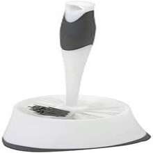Toilet Brush with Base for Bathroom Cleaning, Features a White Color and Comes with a Handle - Blanco - Ver 2