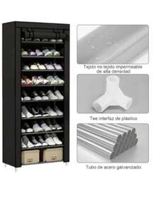 Hua Tang Zapatera de 9 Niveles, Organizador de Zapato,Con funda antipolvo y cremallera,Ajustable que ahorra espacio,Adecuado para guardar zapatos en el salón y el dormitorio. - Multicolor - Ver 4