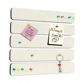 5 st självhäftande anslagstavlor med trycknålar, lämpliga för vägg, filt, korktavla, kan fästas, oumbärliga för skolstarten, skol- och kontorsmaterial