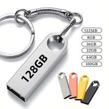 [High-Speed USB Flash Drive] High-Speed 128GB USB 3.0 Flash Drive| Plug & Play, No Driver Needed - Portable External Storage For Phone, PC, Car, TV, Tablet, Laptop With One-Click Backup| Sleek Metallic Finish, Durable Construction, Secure Data Transfer - Silver - View 3