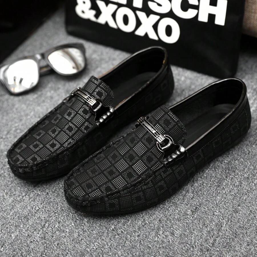 Men's Slip-On Loafers, Low-Top, Breathable & Comfortable Moccasins, Spring/Summer - Black - View 1