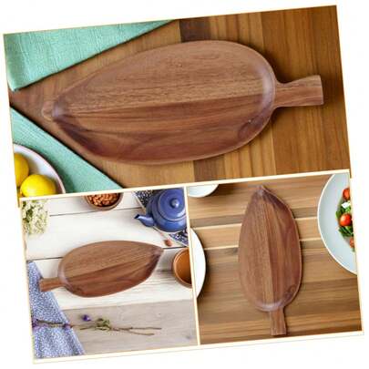 Elegant Leaf-Shaped Wooden Tray - Perfect For Serving Fruits, Cakes And Snacks | Ideal For Christmas, Valentine's Day, Thanksgiving, Mother's Day And Various Holiday Decorations