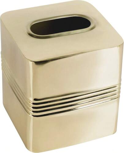 nu steel Juego de Accesorios de Acero Inoxidable de Alta Calidad, Cuadrado, Caja de pañuelos faciales para baño, Cambiador, recámara, aparador Dorado, DAA