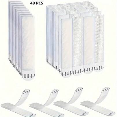48pcs Heavy Duty Picture Frame Hanging Strips - No Nails, Wall-Friendly, Easy To Disassemble - 48pcs Set, Suitable For Picture Frame Mounting Rods