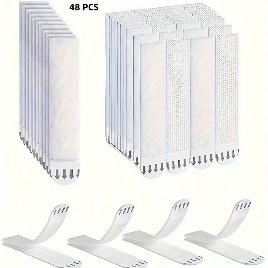 48pcs Heavy Duty Picture Frame Hanging Strips - No Nails, Wall-Friendly, Easy To Disassemble - 48pcs Set, Suitable For Picture Frame Mounting Rods - White - View 1