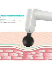 Pistola de masaje muscular con 6 modalidades y 4 cabezales para relajar los músculos o aliviar el dolor - Negro - Ver 3