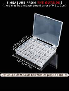 1个透明缝纫线轴收纳盒，多功能梭芯整理盒，适用于塑料和金属梭芯，有25槽和36槽两种尺寸可选 - 無色 - 查看 10
