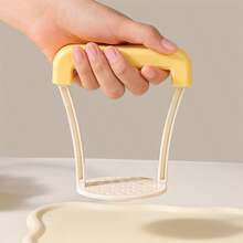 1pc Durable Manual Potato Masher | Kitchen Vegetable Masher With Non-Slip Handle, Manual Fruit Masher, Potato Crusher, Potato Ricer, Vegetable Grinder, Plastic Material, Kitchen Gadget