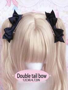 4个/2个手工蝴蝶结发夹，双马尾夹，女士礼物，发饰，冬季，头部饰品，女士发饰 - 粉色 - 查看 15