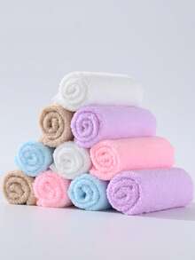 10pcs/5pcs 20g Random Color Soft Towel, Quick Drying Face Towel, Reusable Square Makeup Remover Towel (9.8in*9.8in), Gentle On Skin Face Towel, Portable Cleaning Tool, Suitable For Travel - Multicolor - View 8
