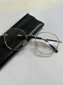 1 pieza Gafas de moda con lente transparente y diseño único de mujer con ojos de gato de metal con rhinestones - transparente - Ver 44