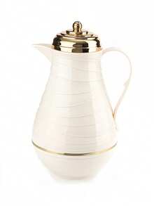 1pc 1L Pink Glass Vacuum Insulated Bottle, Plastic Shell, Home Decor, Coffee/Tea Thermal Carafe - Beige - View 13