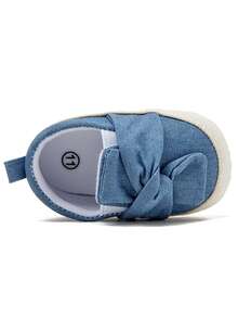 1 par de zapatos planos casuales con lazo de tela, diseño lindo adecuado para primavera y otoño - Neblina azul - Ver 5