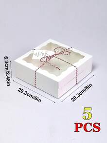 10pcs Square Gift Boxes With Transparent Window, White, Brown, Pink Packaging Boxes, Premium Store Gift Box Containers For Candy, Chocolate, Party Favors, Suitable For Wedding Season, Birthday Party Decoration, Gift Wrapping - White - View 10